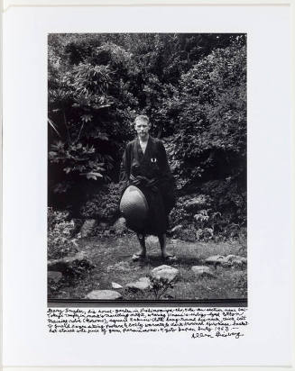 Gary Snyder, in robe and sandals and straw hat, Kyoto, Japan