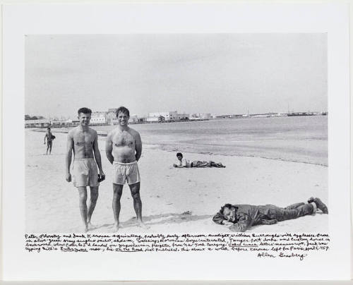 Jack Kerouac, Peter Orlovsky and William Burroughs on the beach in Tangier