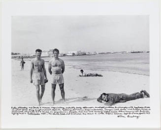 Jack Kerouac, Peter Orlovsky and William Burroughs on the beach in Tangier