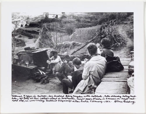 Gary Snyder, Joanne Kyger and mirror, Peter Orlovsky (back view)
